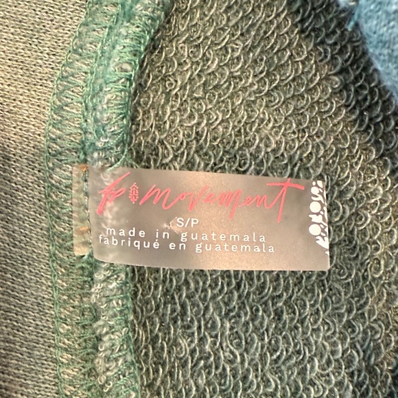 FREE PEOPLE Women's Henley Sweatshirt Size S In Green - Picture 3 of 3